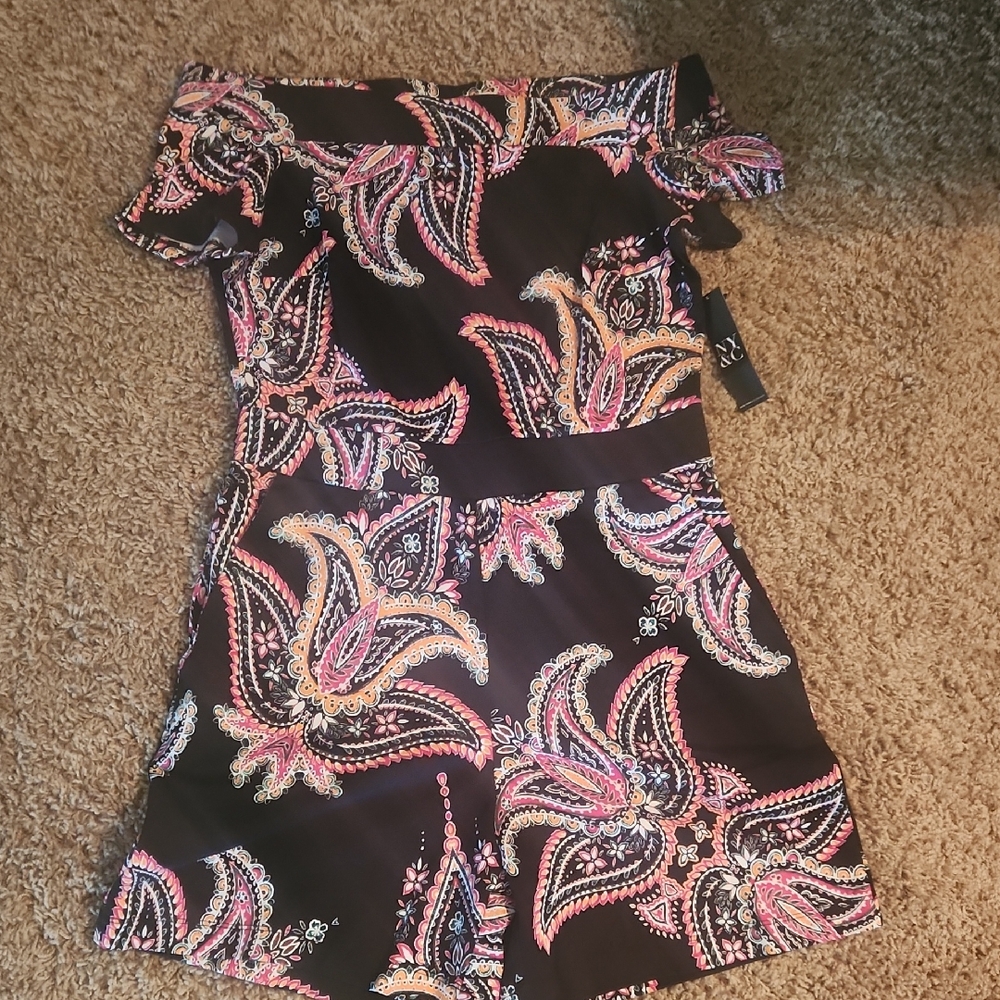 Off-Shoulder Paisley Dress